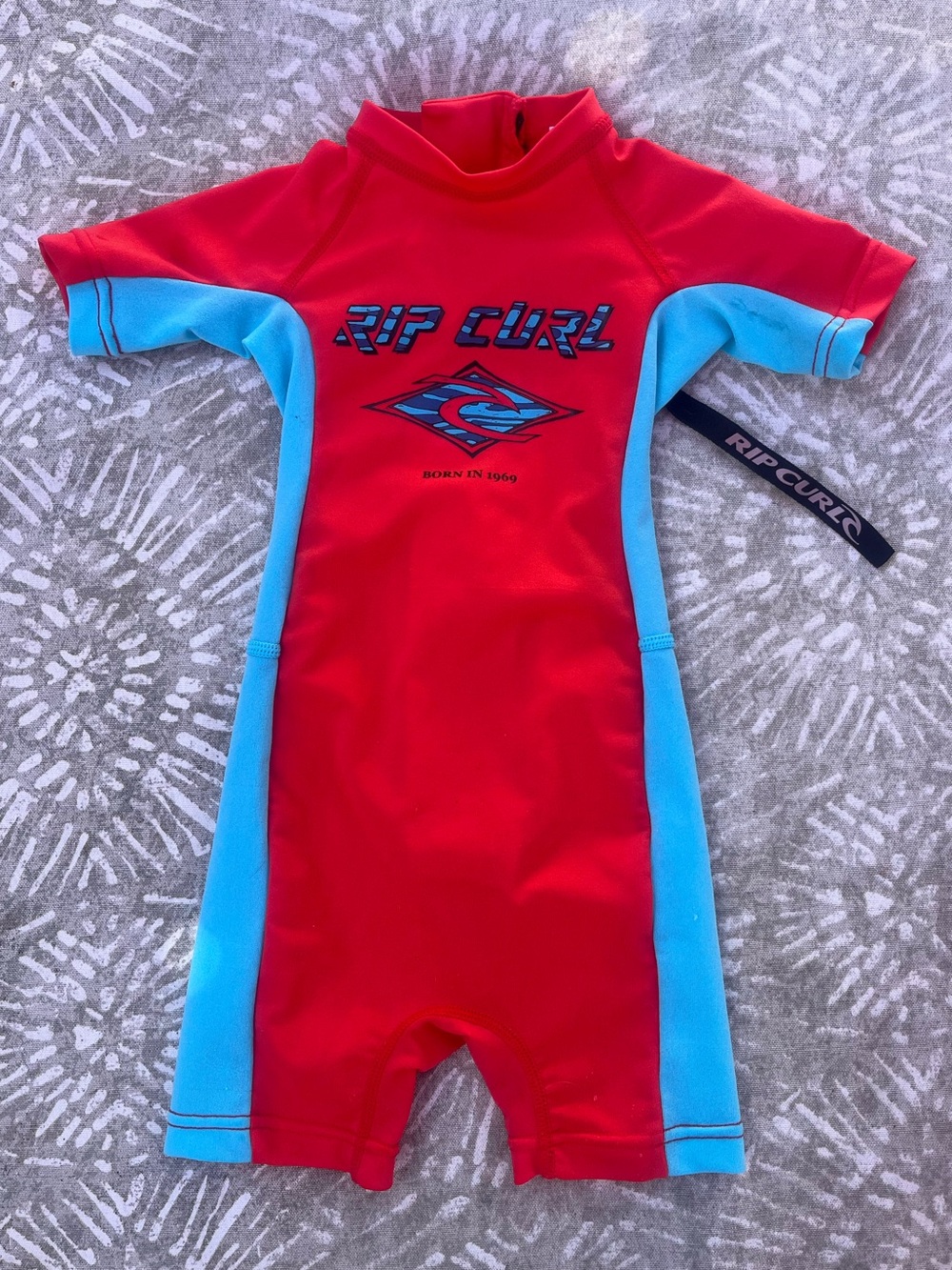Rip Curl Kids Red & Light Blue Short-Sleeve Rashguard